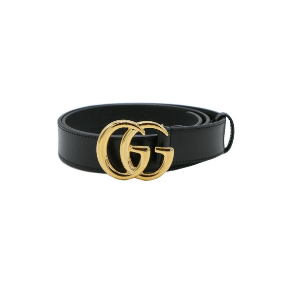 11580- Gucci GG Marmont Thin Belt Black Shiny Buckle 75 38 625839 main image 6